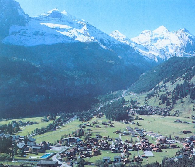 Village of Kandersteg in the Bernese Oberlands Region of the Swiss Alps
