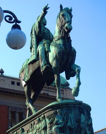 Kuez Milos statue in Belgrade