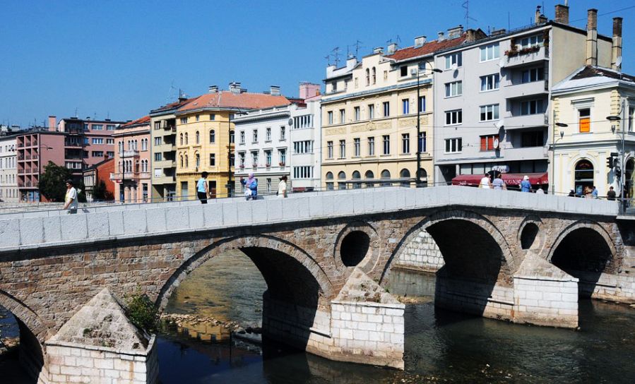 Latin Bridge in Sarajevo in Bosnia