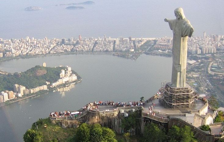 Corcovado, statue of Christ, overlooking Rio de Janeiro, capital city of Brazil in South America