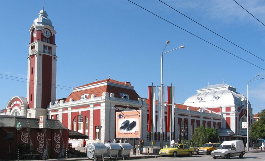 Railway Station at Varna on the Black Sea Coast of Bulgaria