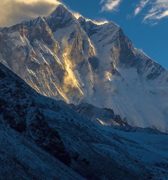 Mount Lhotse in the Nepal Himalaya - the world's fourth highest mountain