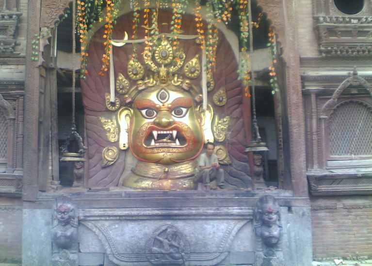 Hindu Effigy ( Swet Bhairadya ) in Kathmandu