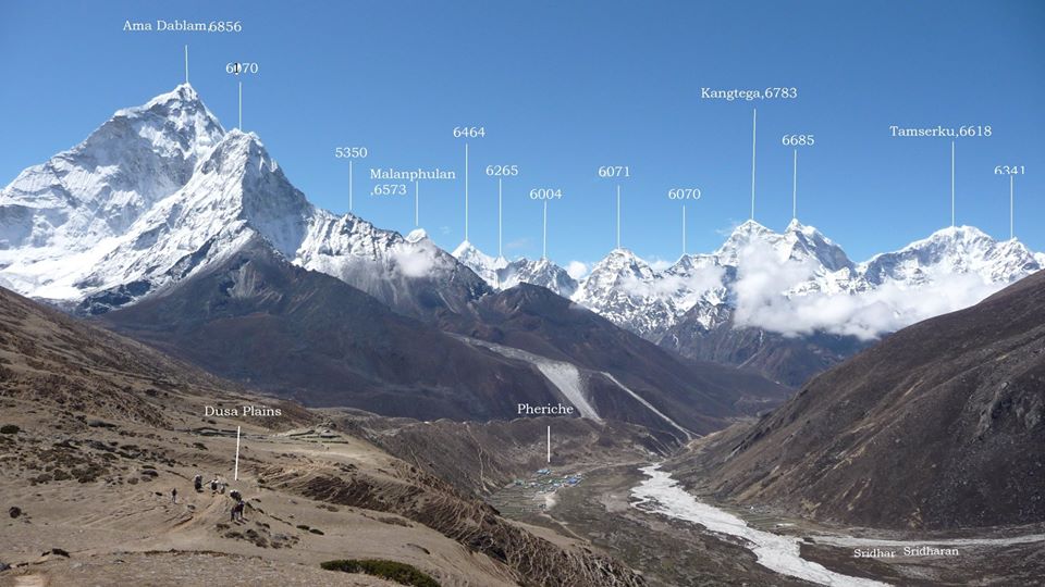 Ama Dablam and other peaks above Pheriche
