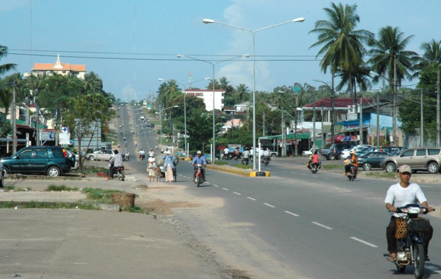 Main Road into Sihanoukville in Southern Cambodia