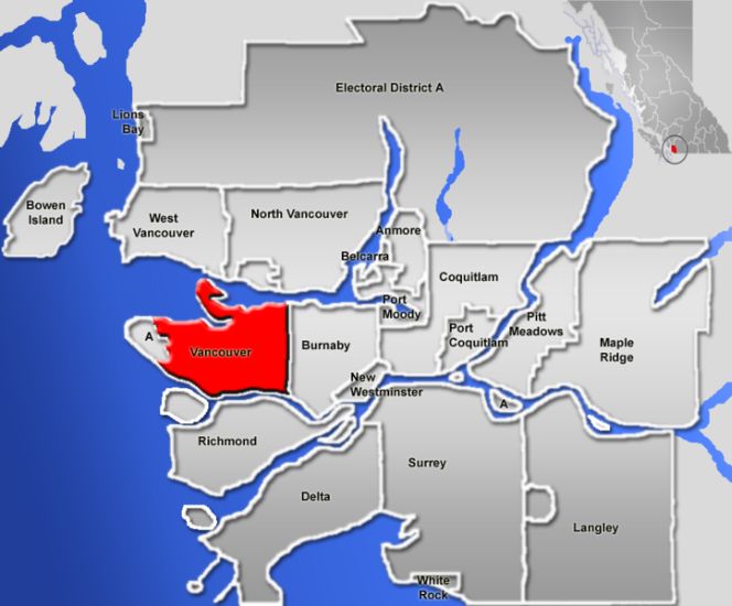 Location Map for Vancouver
