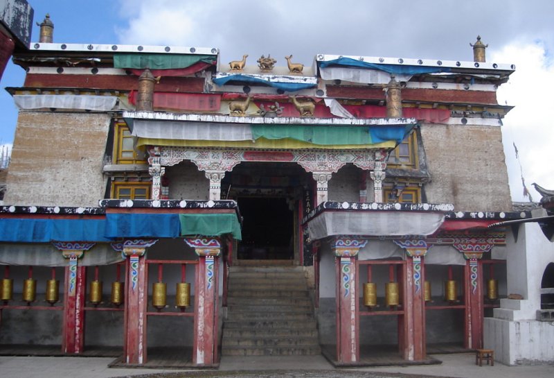 Buddhist Gompa ( Monastery / Temple ) at Yak Meadows in Jade Dragon Snow Mountain NP