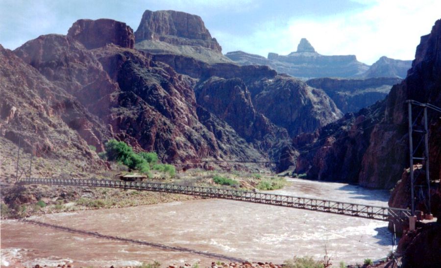 The Silver Suspension Bridge across the Colorado River in the Grand CanyonBridge