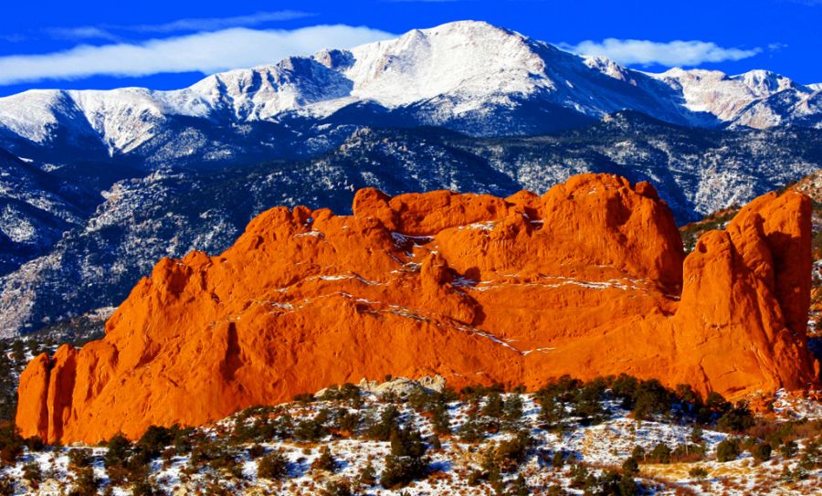 Pike's Peak from the Garden of the Gods in Colorado Springs
