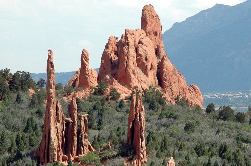 Sandstone Pinnacles in Garden of the Gods in Colorado Springs