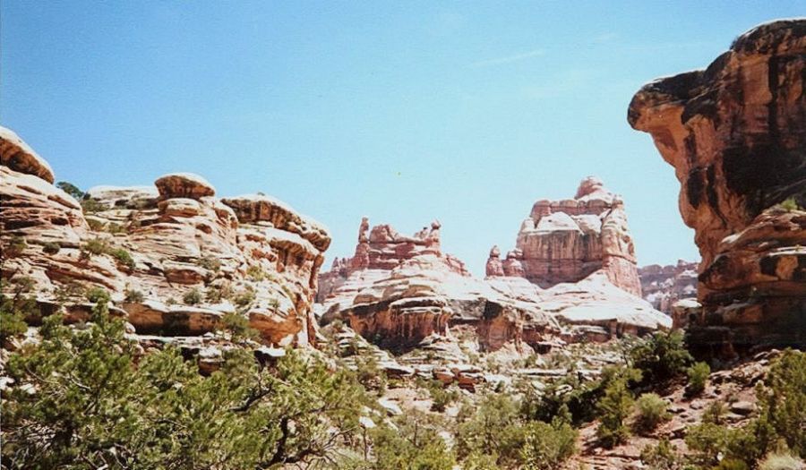 Sandstone Pinnacles in the Needles District of Canyonlands National Park - primitive return trail from Chesler Park to Elephant Hill