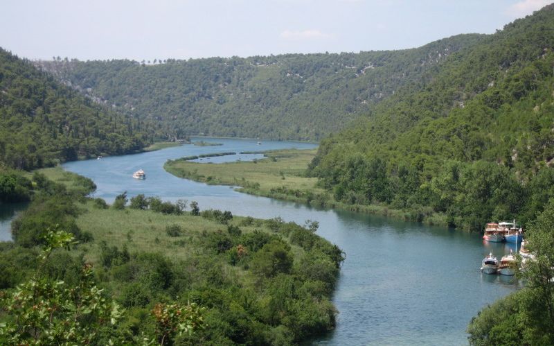 Krka River in Krka Nationa Park in Croatia