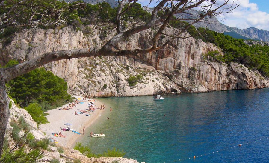 Beach at Makarska on the Adriatic Coast of Croatia