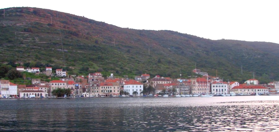Vis Town on Vis Island on Dalmatian Coast of Croatia