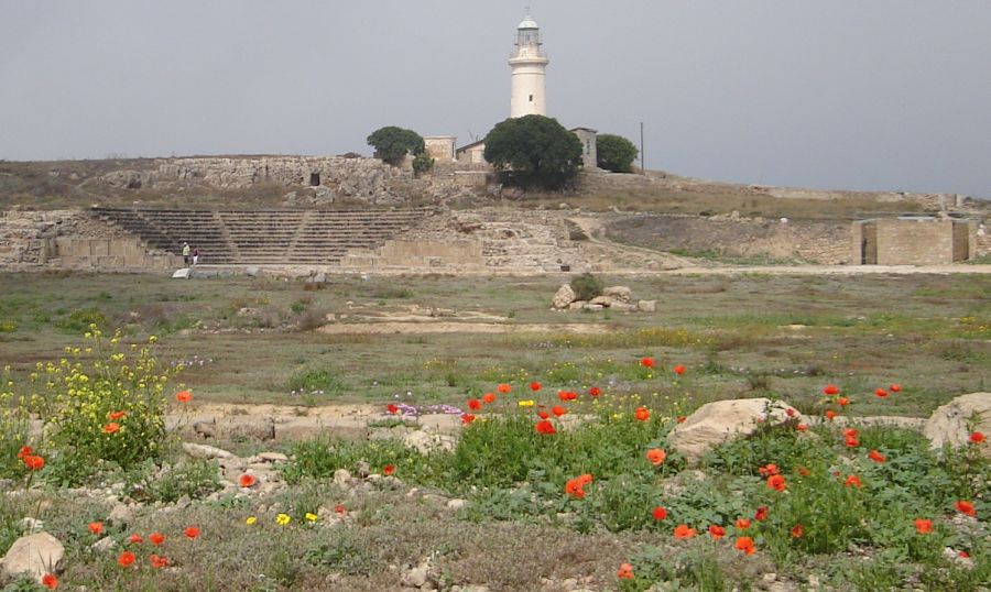 Paphos Lighthouse and the Odeon above the Agora