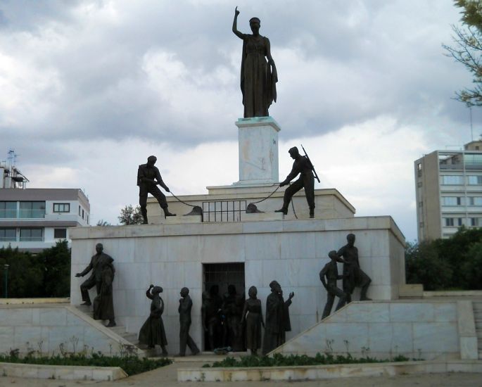 The Liberty ( Eleftheria ) Monument in Nicosia - capital city of Cyprus