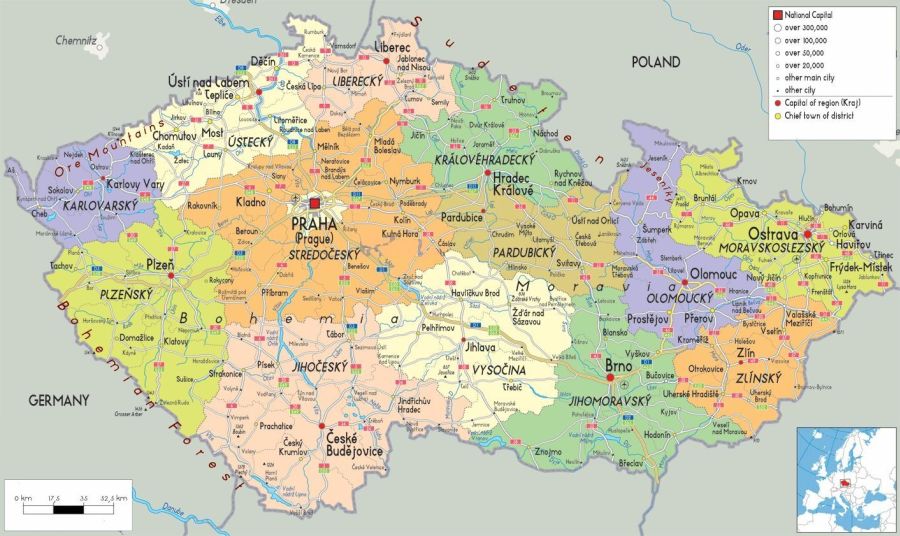 Map of the Czech Republic