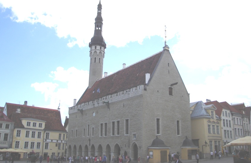 Town Hall in Town Hall Square in Tallin - capital City of Estonia