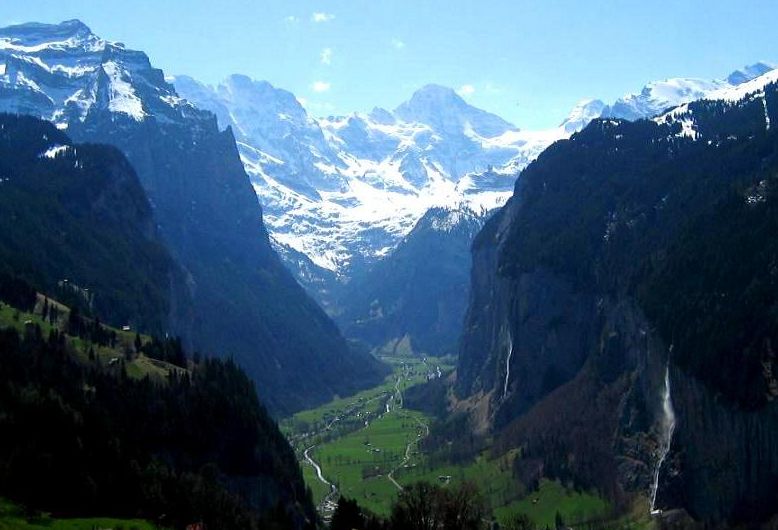 Lauterbrunnen Valley in the Bernese Oberlands of the Swiss Alps