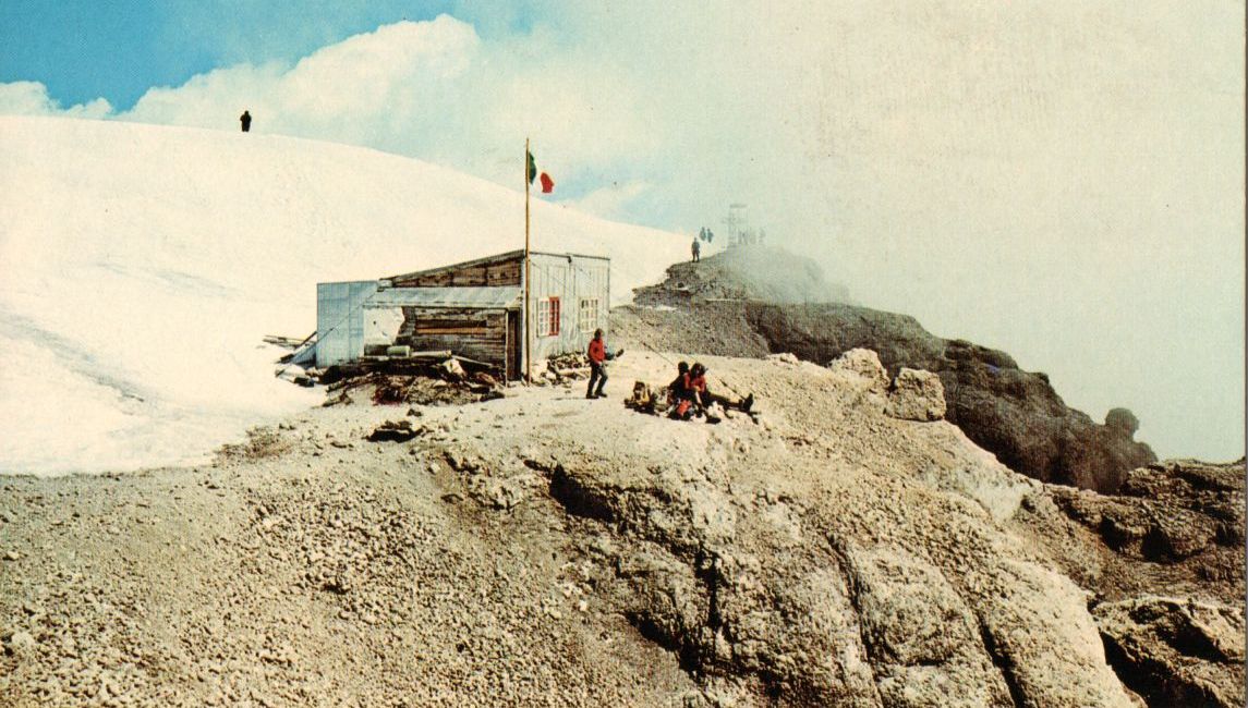 Capanna Punta Penia on Marmolada in the Italian Dolomites