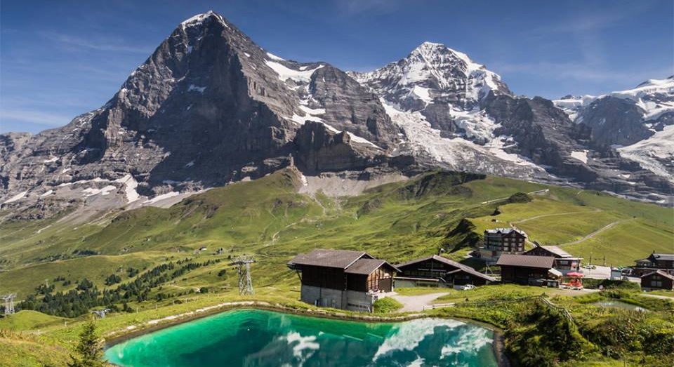 Eiger and Monch in the Bernese Oberlands of Switrzerland