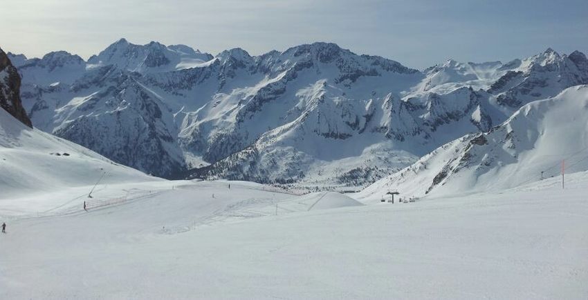 Ski slopes above the Tonale Pass