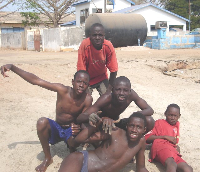 Gambian Boys at waterfront