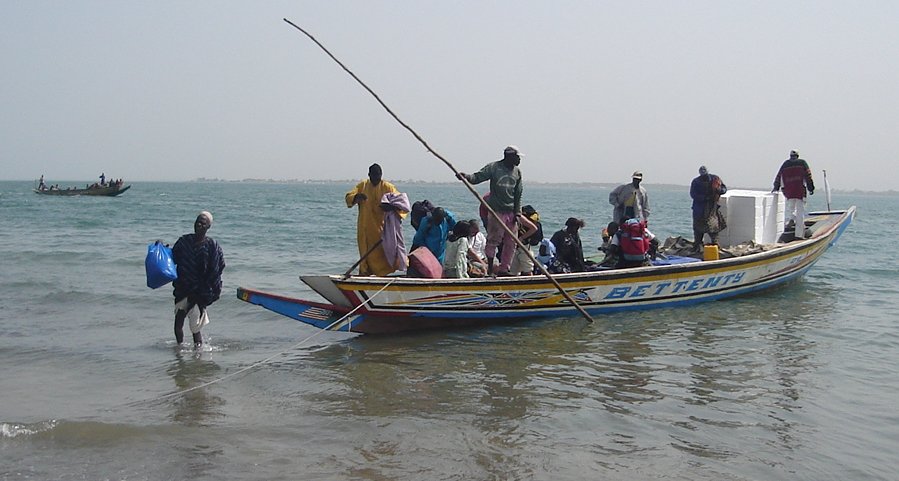 Boat at waterfront in Banjul