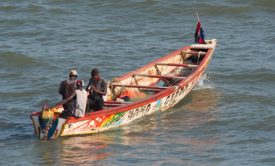 Fishing Boat in the Gambia in West Africa