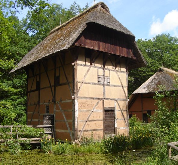 Moat-house at the Open Air Museum at Kommern of Traditional Architecture in Germany
