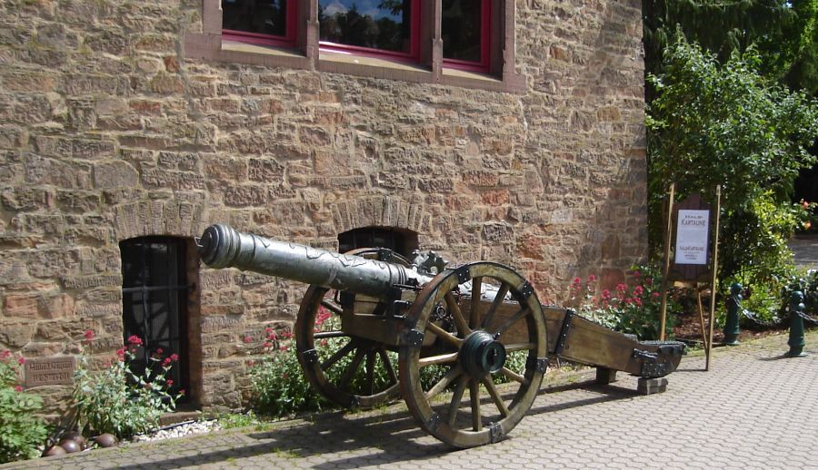 Old Cannon at Burg Satzvey in the Eifel Region of Germany