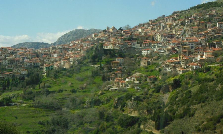 Town of Delphi in Greece