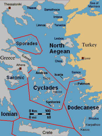 Aegean Sea Islands Map