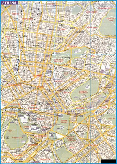 Street Map of Athens