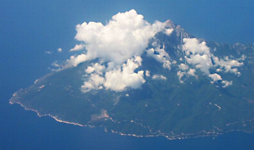 Aerial view of Mount Athos