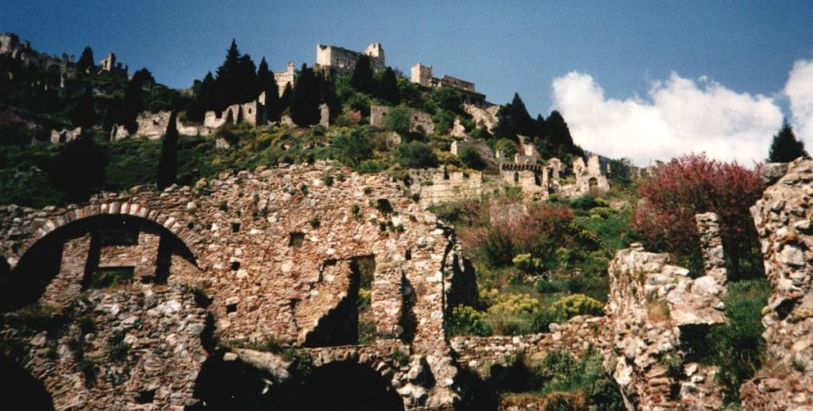 Byzantine City of Mistra ( Mystras ) in the Peloponnese of Greece
