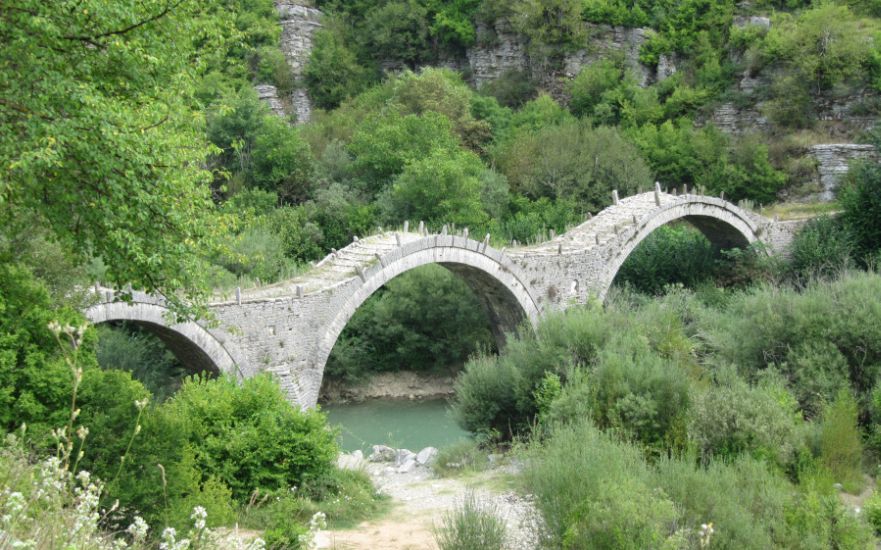 Kipi Bridge in the Pindos ( Pindus ) Mountains in the Zagori Region