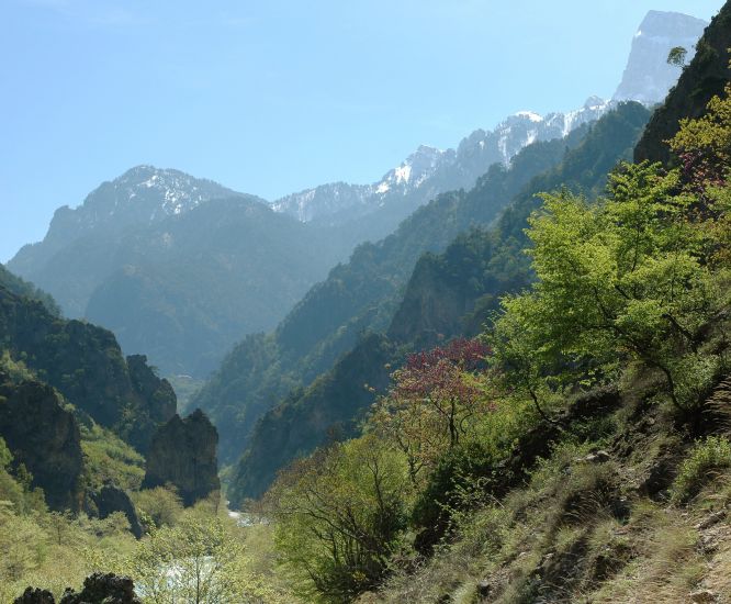 Aoos Gorge in the Pindos ( Pindus ) Mountains