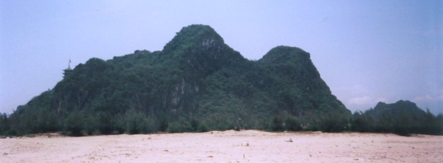 Marble Mountains from China Beach near Danang
