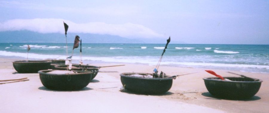 Coracles on China Beach near Danang