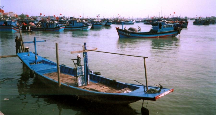 Fishing Boat Fleet in Han River at Danang