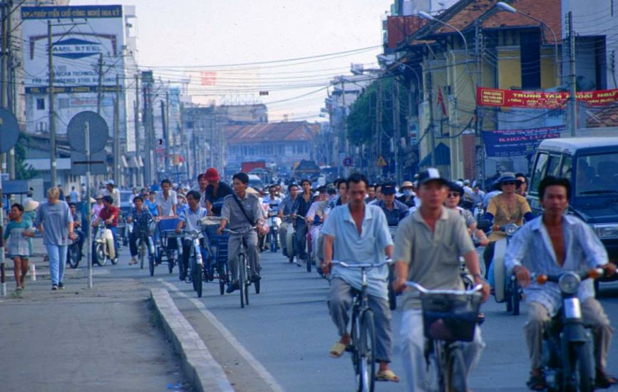 Bicycle traffic in Saigon ( Ho Chi Minh City )