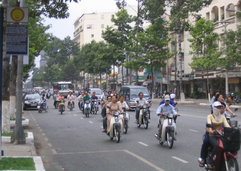 Motorbike traffic in Saigon ( Ho Chi Minh City )