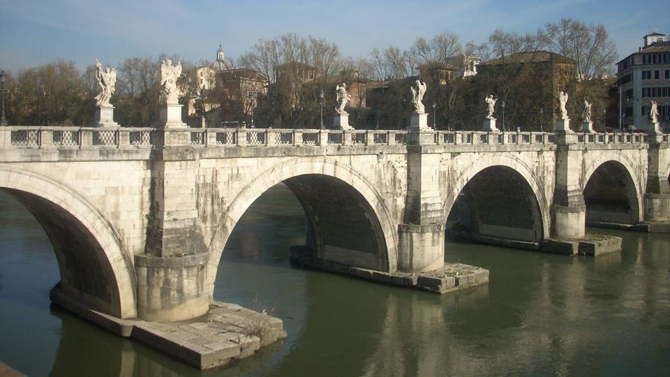 Bridge of Angels across the River Tiber to Castel Saint Angelo in Rome