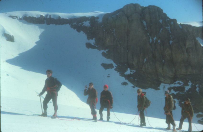 24th Glasgow ( Bearsden ) Scout Group on ascent of the Wildstrubel in the Bernese Oberlands Region of the Swiss Alps