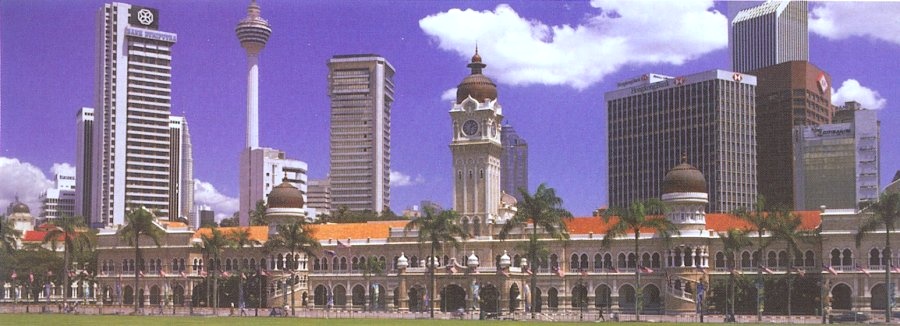 Sultan Abdul Samad Building and high-rise buildings in Kuala Lumpur - capital city of Malaysia