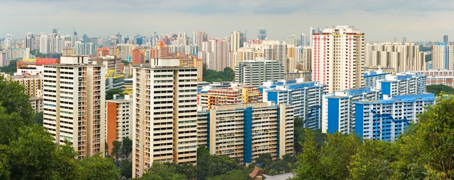 High rise buildings in Singapore from Mount Faber