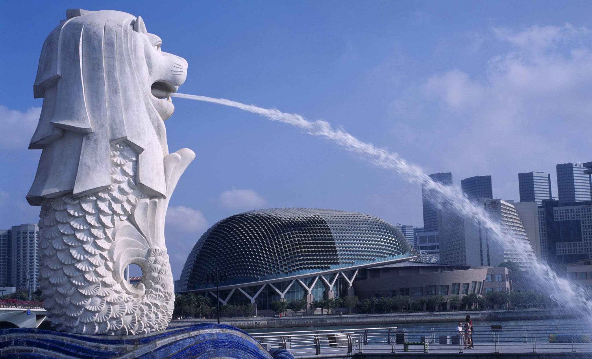 MerLion Monument Fountain in Singapore - the "Lion City"