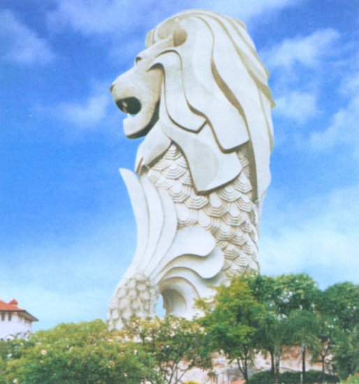 MerLion Monument in Singapore - the "Lion City"