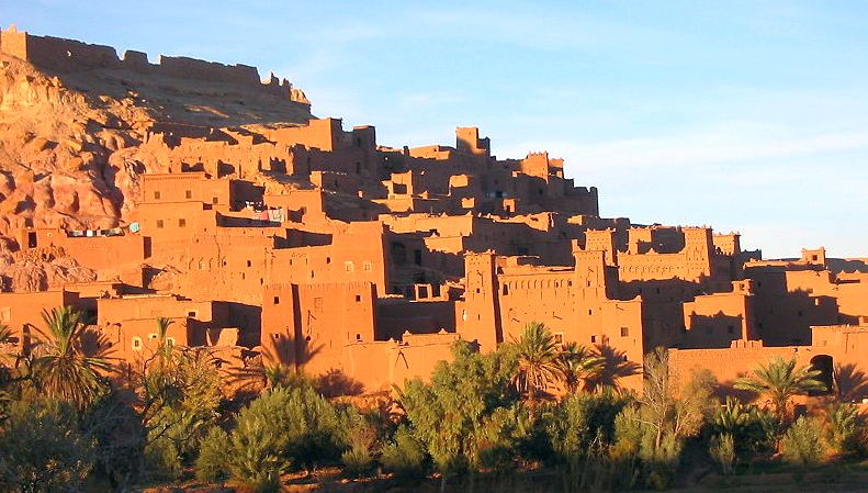 Ait Benhaddou Kasbah at Quarzazate in the sub-sahara of Morocco - movie location for "Lawrence of Arabia"